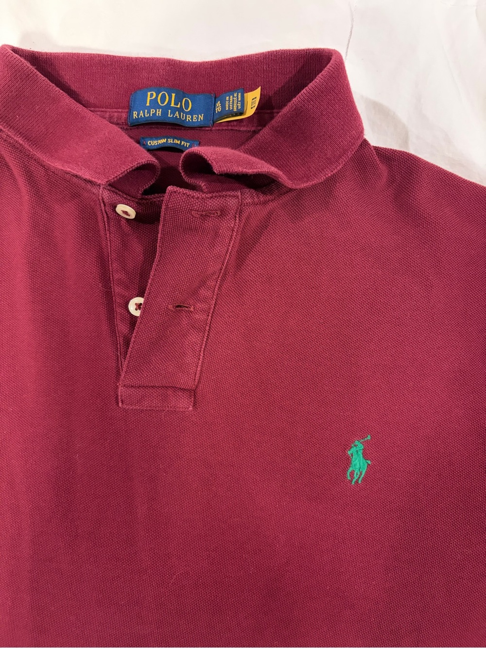 Polo by Ralph Lauren Maroon Polo with Green Pony Logo